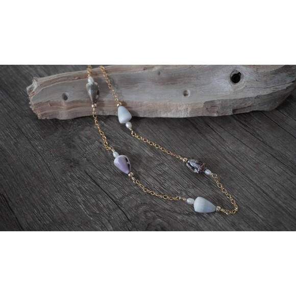 Dainty Shell Necklace, Multi Seashell Jewelry - Picture 5 of 7